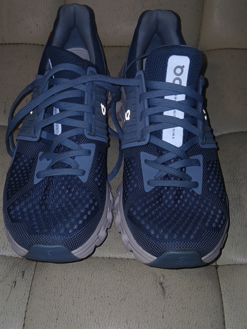 On Running Men's Navy and Light Gray Athletic Running Shoes